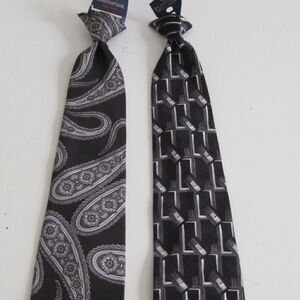 Lot of 2 Clip On Boys Neck Tie School Church NEW